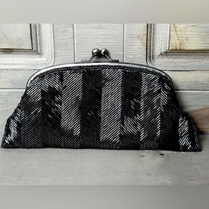 The Limited Beaded Clutch/Wristlet Black